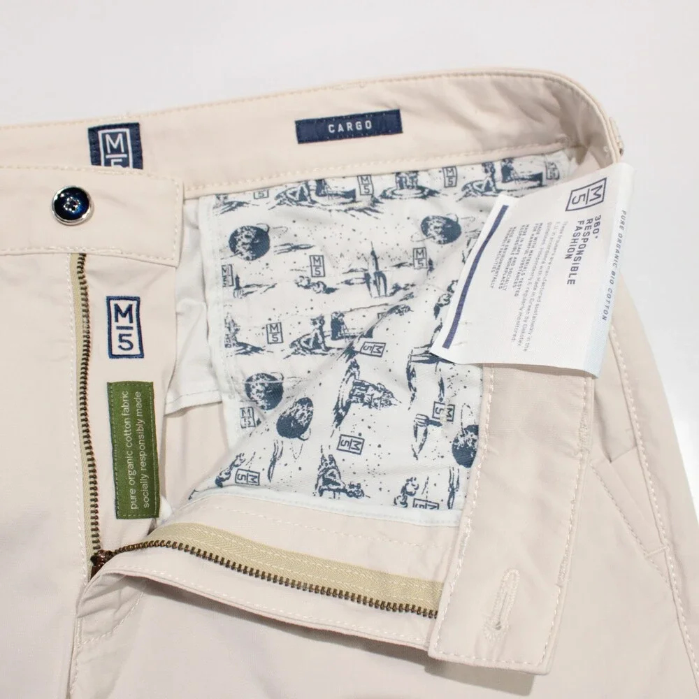 Meyer M5 NWT Cargo / Casual Pants Size 34 US In Solid Beige Cotton Blend Stretch